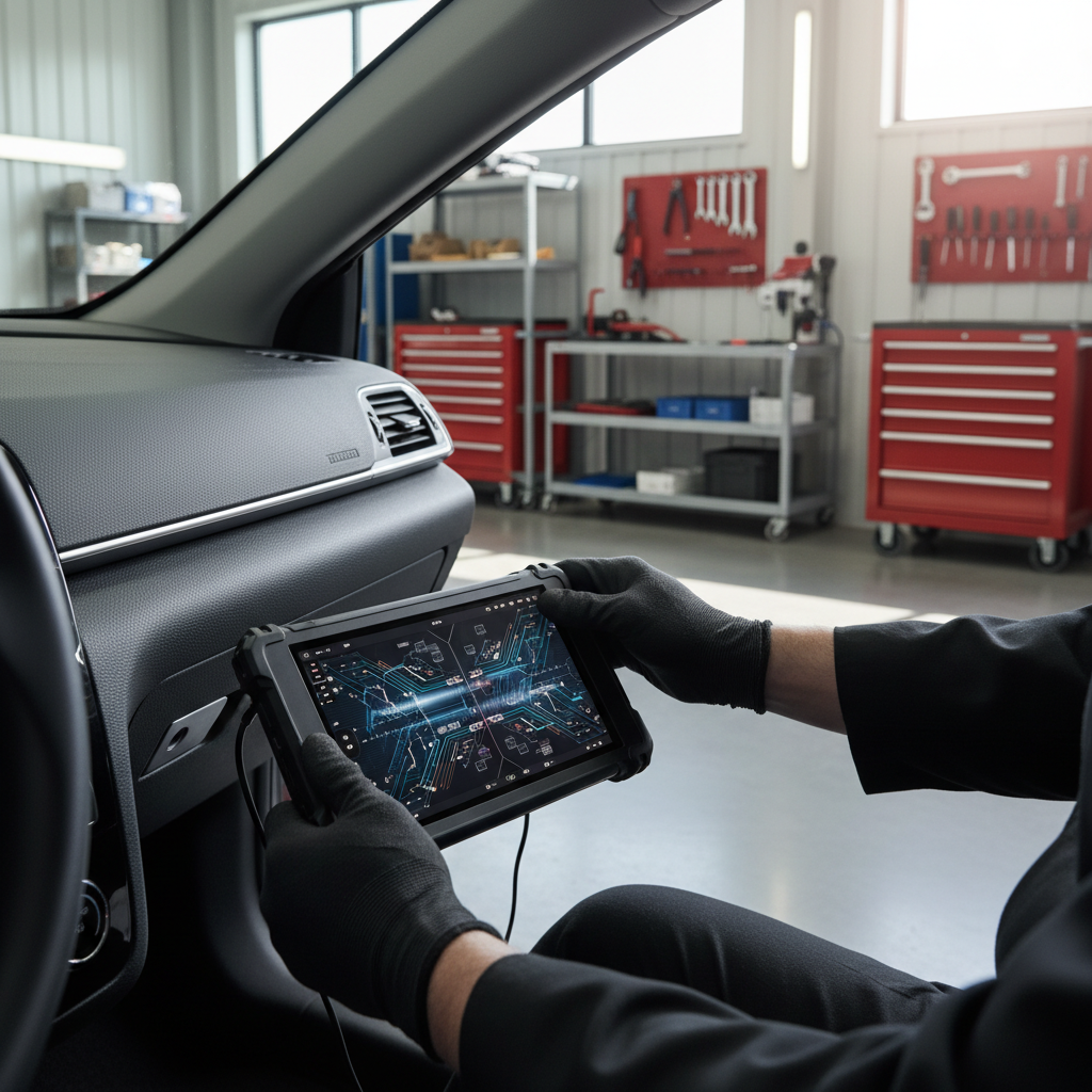 Mechanic running diagnostics